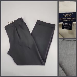Brooks Brothers‎ 346 38x30 | Gray Madison Fit Pleated Wool Dress Pants